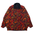 Vintage 90s Paisley Print Zip-Up Jacket Windbreaker リバーシブル 総柄 ペイズリー ブルゾン L レッド ブラック