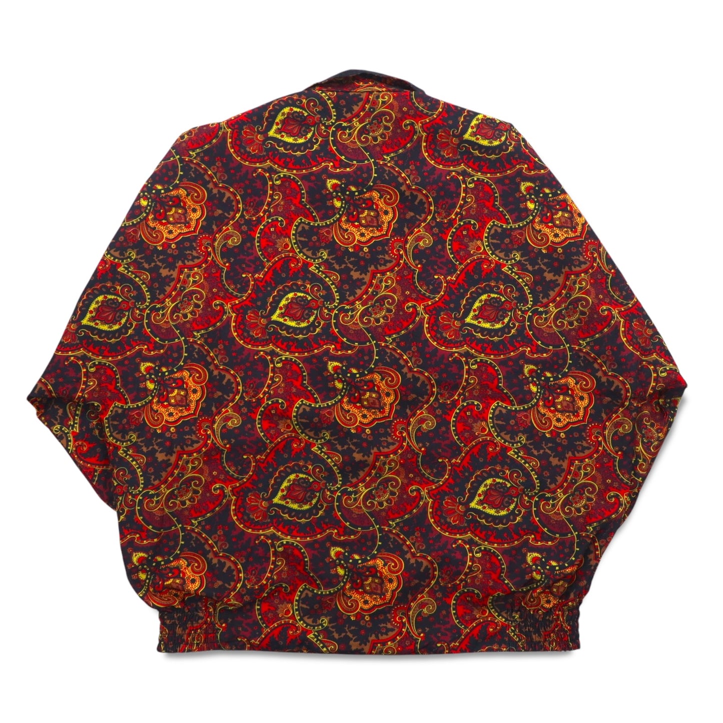 Vintage 90s Paisley Print Zip-Up Jacket Windbreaker リバーシブル 総柄 ペイズリー ブルゾン L レッド ブラック