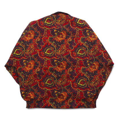 Vintage 90s Paisley Print Zip-Up Jacket Windbreaker リバーシブル 総柄 ペイズリー ブルゾン L レッド ブラック
