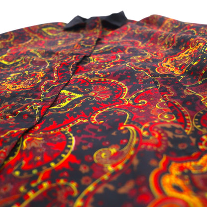 Vintage 90s Paisley Print Zip-Up Jacket Windbreaker リバーシブル 総柄 ペイズリー ブルゾン L レッド ブラック