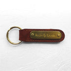 RALPH LAUREN USA made leather key ring key holder brown metal plate unused