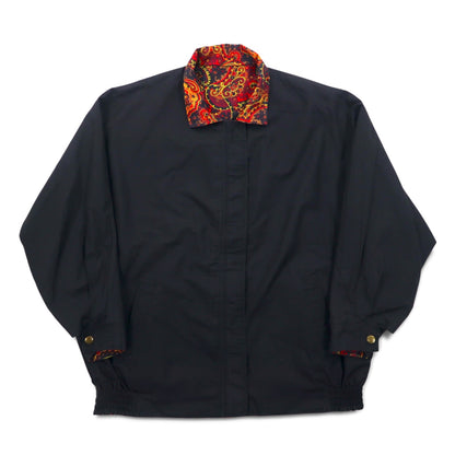 Vintage 90s Paisley Print Zip-Up Jacket Windbreaker リバーシブル 総柄 ペイズリー ブルゾン L レッド ブラック