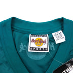 Hard Rock HOTEL 90年代 ゲームシャツ L グリーン ナイロン ロゴプリント ナンバリング デッドストック 未使用品