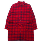 日本然リトテ-古着オンライン-LACOSTE シャツワンピース ガウン 長袖チェックシャツドレス 40 レッド チェック コットン EF804E-Lacoste Shirt DRESS Gown Long Sleeve CHECKED Shirt Dress 40 Red Check Cotton EF804E