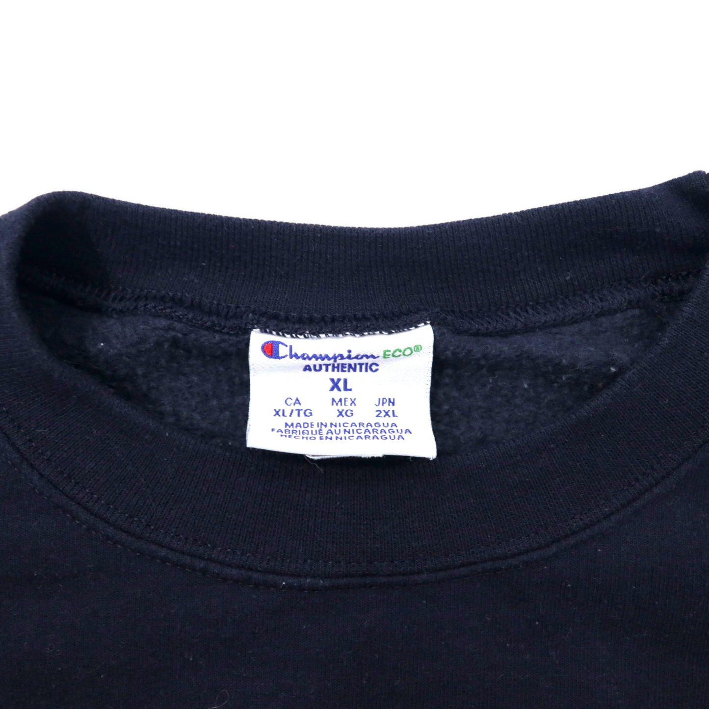 Champion ECO クルーネックスウェット 2XL ネイビー コットン 裏起毛 US企業 NATIONAL INSTITUTES ビッグサイズ