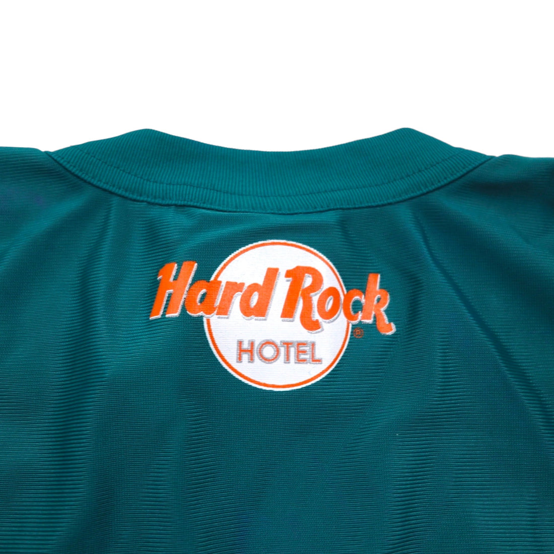 Hard Rock HOTEL 90年代 ゲームシャツ L グリーン ナイロン ロゴプリント ナンバリング デッドストック 未使用品