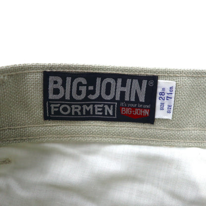 BIG JOHN 70年代 センタープレス ブーツカット フレアパンツ S ベージュ デッドストック 未使用品