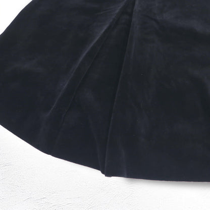 BURBERRYS オールド ベロア フレアスカート S ブラック コットン 日本製