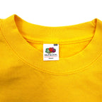 FRUIT OF THE LOOM Made in Morocco European Line Crew Neck Sweatshirt XXL Yellow Cotton Fleece Lining WEISS Electricite Back Print