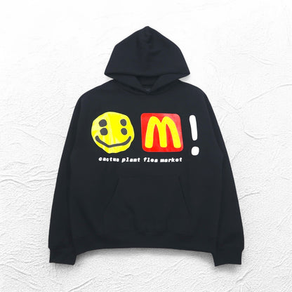 CACTUS PLANT FLEA MARKET × McDonalds 発泡プリント ヘビー パーカー CPFM Icons! Hoodie M ブラック 裏起毛 22AW