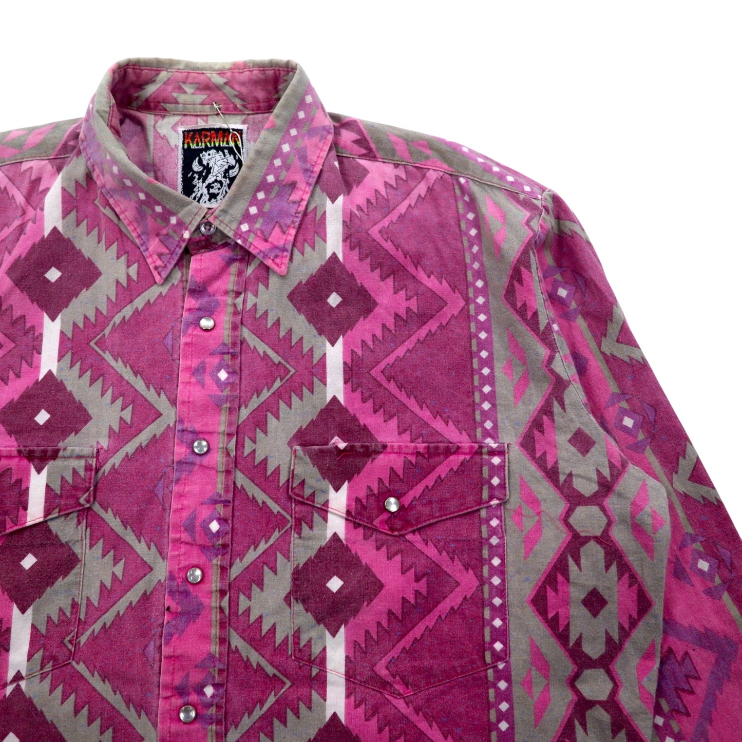 Vintage 90s Native Western Shirt KARMAN Native American Western Shirt XL Cotton All-over Print