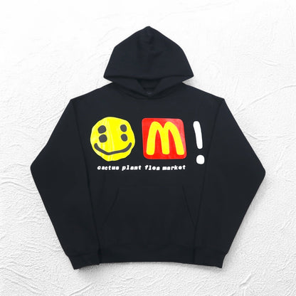 CACTUS PLANT FLEA MARKET × McDonalds 発泡プリント ヘビー パーカー CPFM Icons! Hoodie M ブラック 裏起毛 22AW