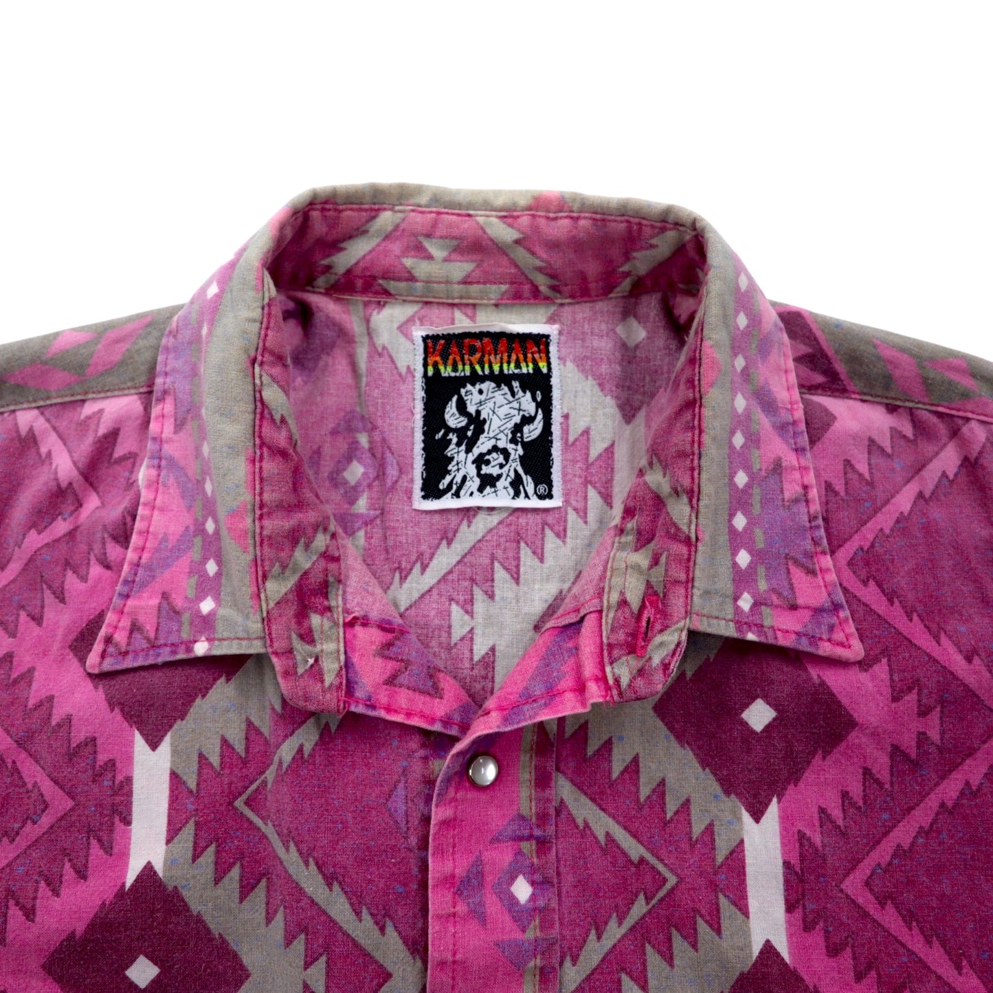 Vintage 90s Native Western Shirt KARMAN Native American Western Shirt XL Cotton All-over Print