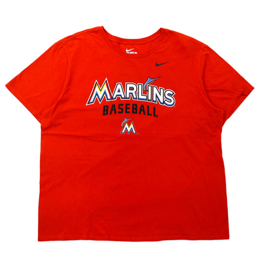 NIKE MLB ベースボール プリントTシャツ XXL オレンジ コットン MARLINS マーリンズ ビッグサイズ
