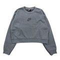 NIKE Cropped Sweatshirt S Grey French Terry Center Swoosh CU6404-063