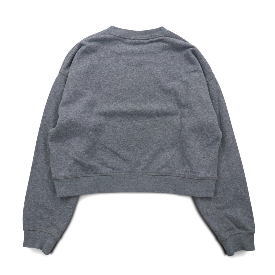 NIKE Cropped Sweatshirt S Grey French Terry Center Swoosh CU6404-063
