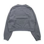 NIKE Cropped Sweatshirt S Grey French Terry Center Swoosh CU6404-063