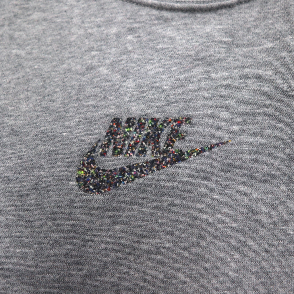 NIKE Cropped Sweatshirt S Grey French Terry Center Swoosh CU6404-063