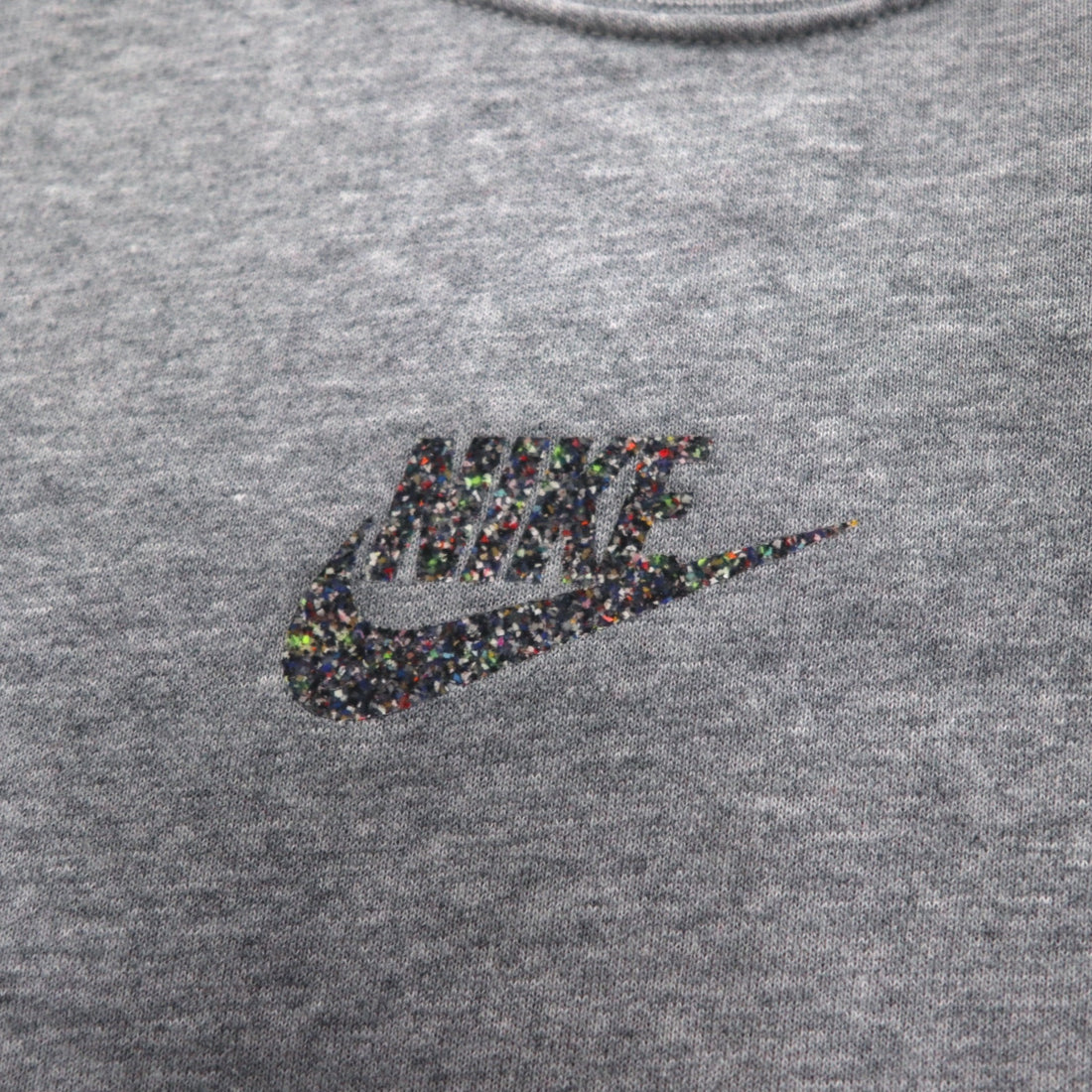 NIKE Cropped Sweatshirt S Grey French Terry Center Swoosh CU6404-063