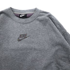 NIKE Cropped Sweatshirt S Grey French Terry Center Swoosh CU6404-063
