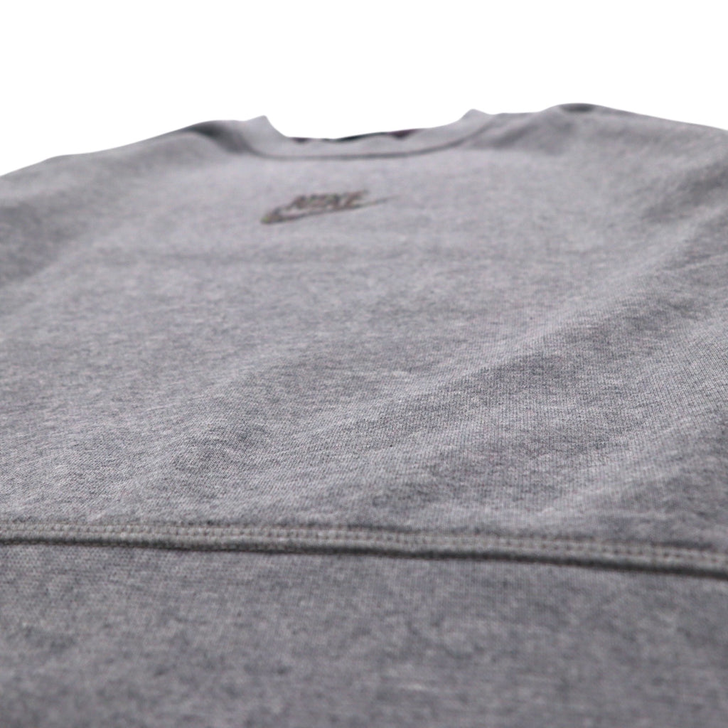 NIKE Cropped Sweatshirt S Grey French Terry Center Swoosh CU6404-063