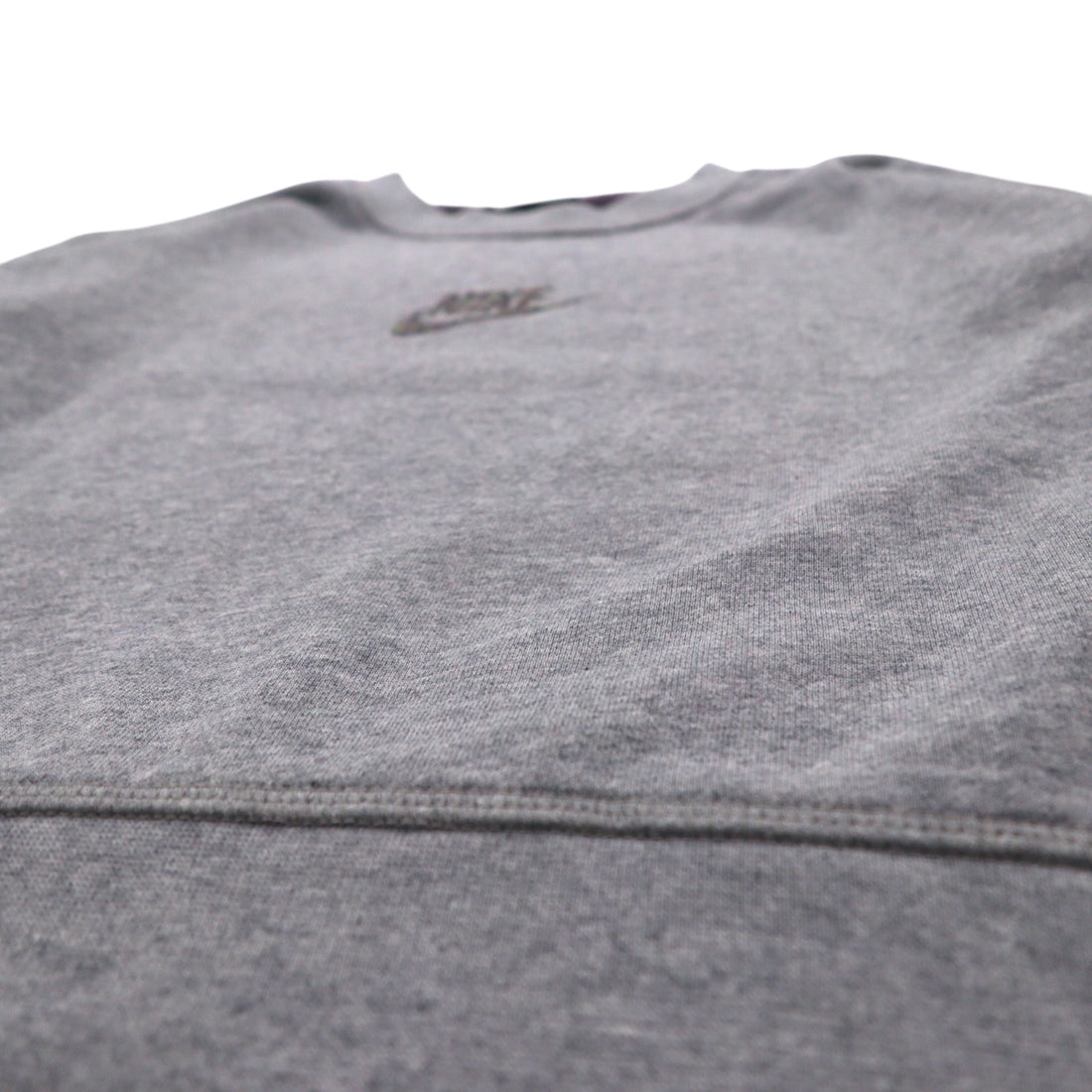 NIKE Cropped Sweatshirt S Grey French Terry Center Swoosh CU6404-063