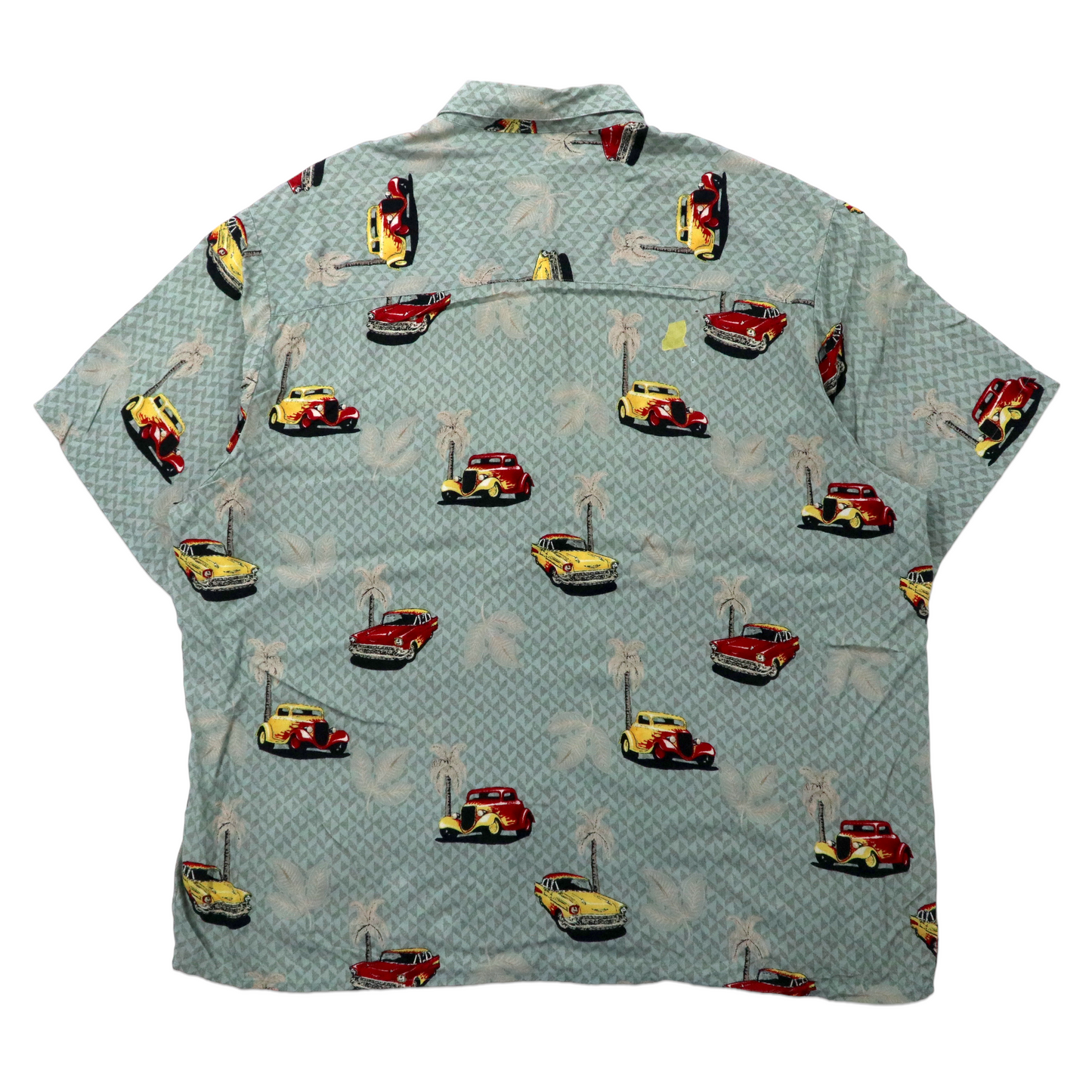 Retro Car Aloha Shirt アロハシャツ XL シルバー レーヨン 総柄  レトロ クラシックカー Munsingwear 90年代