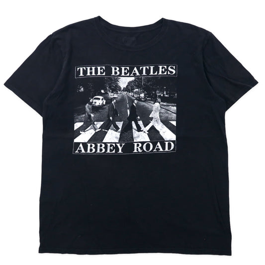 日本然リトテ-古着オンライン-THE BEATLES ビートルズ バンドTシャツ L ブラック コットン ABBEY LOAD アビーロード-THE BEATLES Beatles Band T-Shirt L Black Cotton Abbey Load Abbey Road