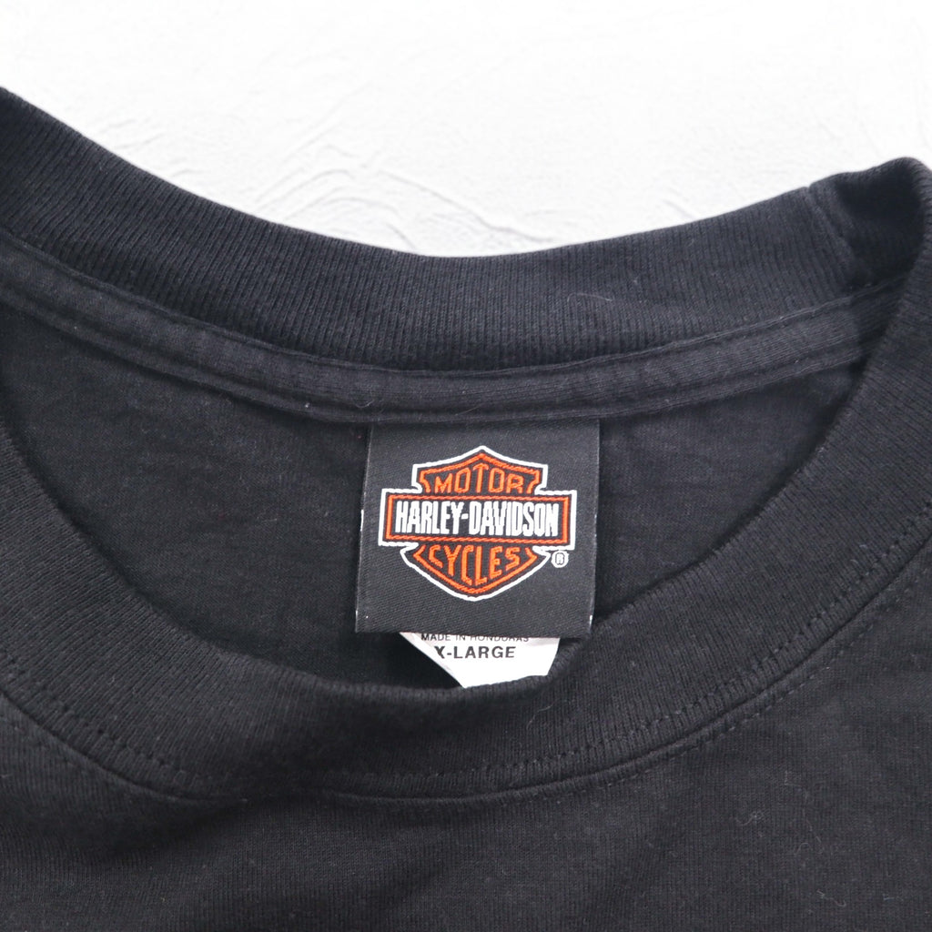 HARLEY DAVIDSON 両面プリント Tシャツ XL ブラック コットン BAD DOG