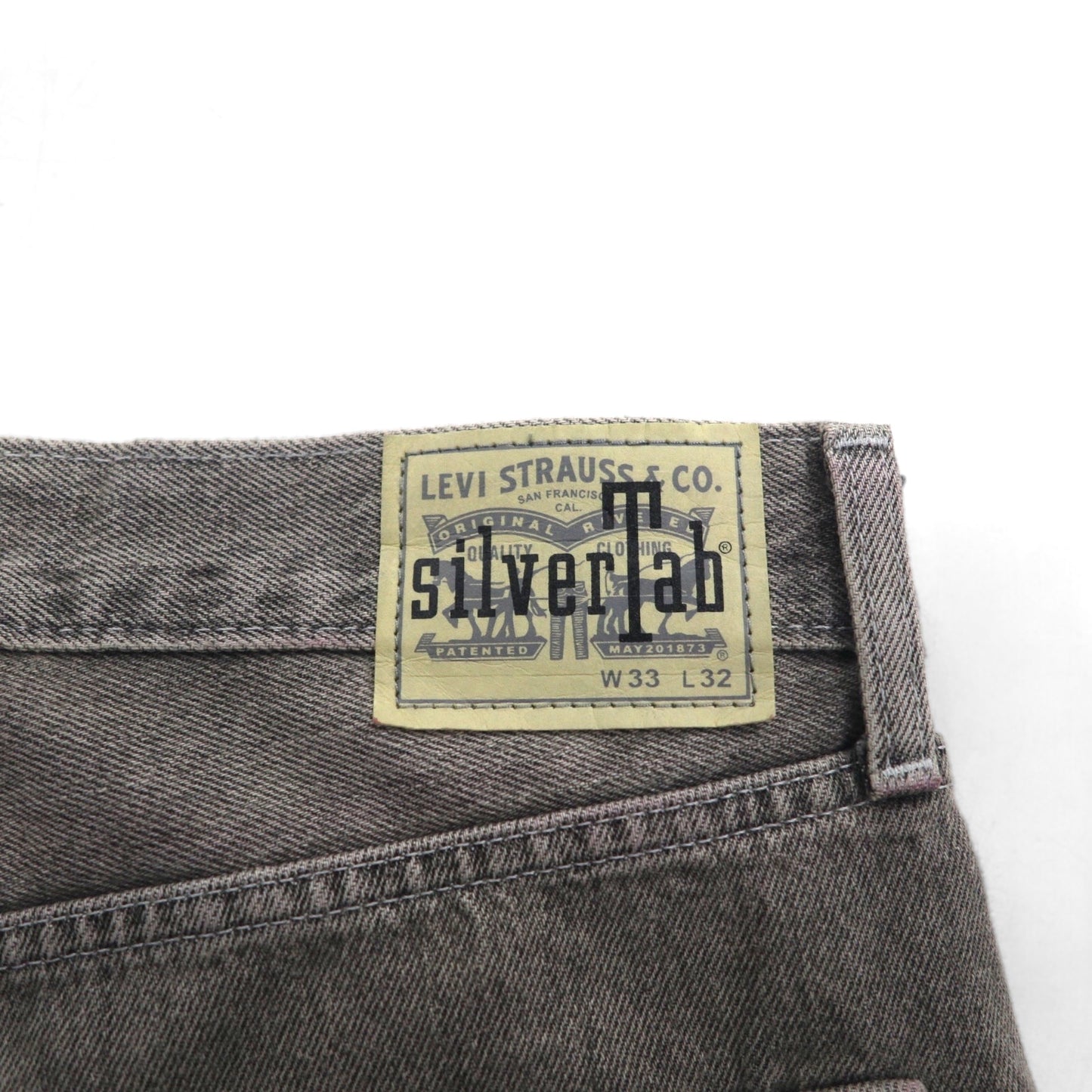 Levi's シルバータブ SILVERTAB ルーズ LOOSE ワイド デニムパンツ L グレー ジッパーフライ A3421-0006