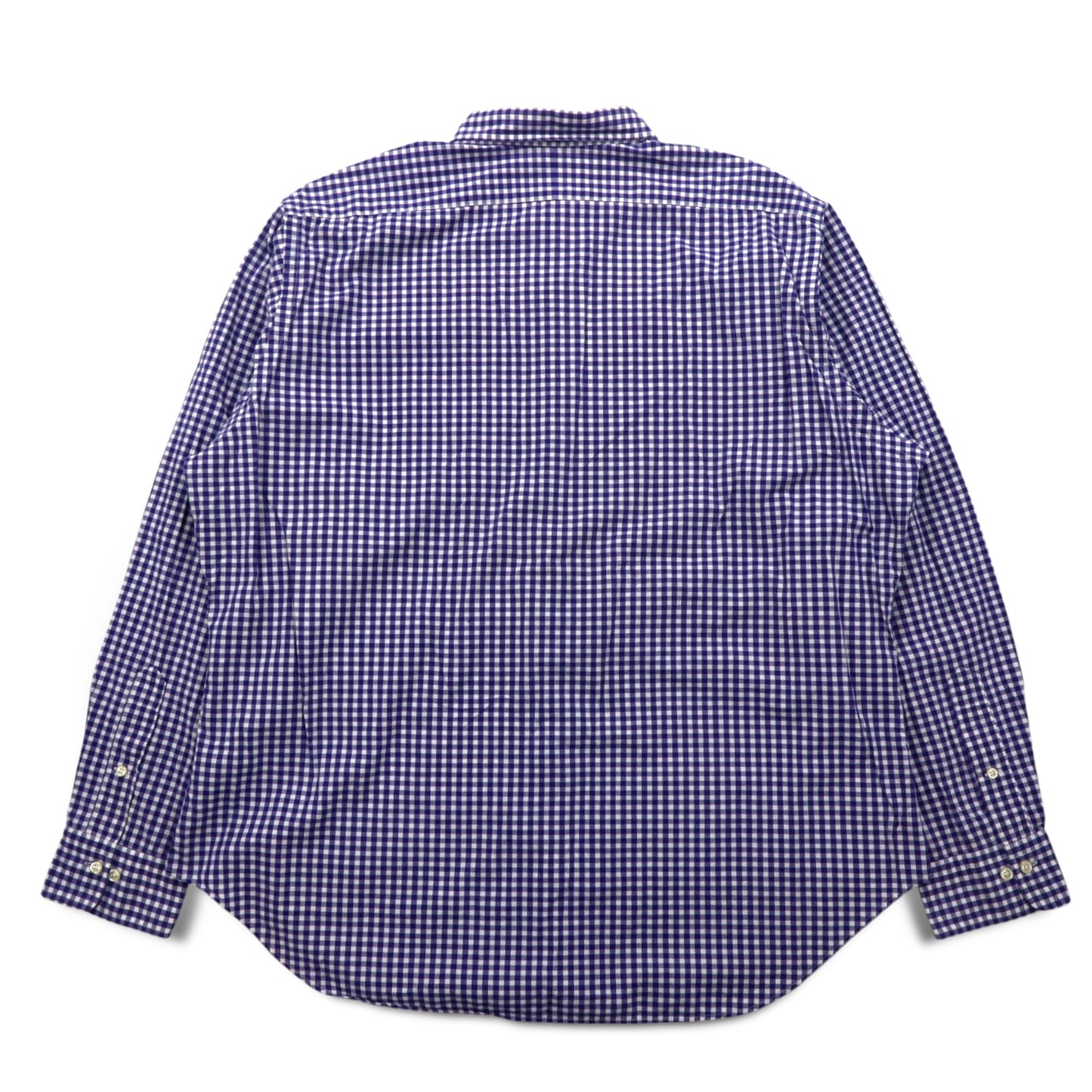 LAUREN RALPH LAUREN 90s Gingham Check Button Down Shirt XL Blue Big Size Made in Sri Lanka