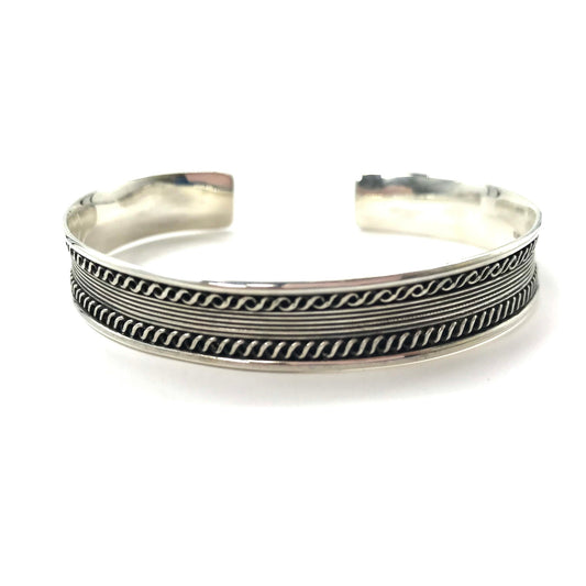 日本然リトテ-古着オンライン-VINTAGE SILVER BANGLE BRACELET シルバーバングル 925 インディアンジュエリー ワイヤー ツイスト-Vintage Silver Bangle BRACELET Silver Bangle 925 Indian Jewelry Wire Twist