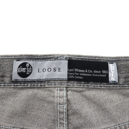 Levi's シルバータブ SILVERTAB ルーズ LOOSE ワイド デニムパンツ L グレー ジッパーフライ A3421-0006