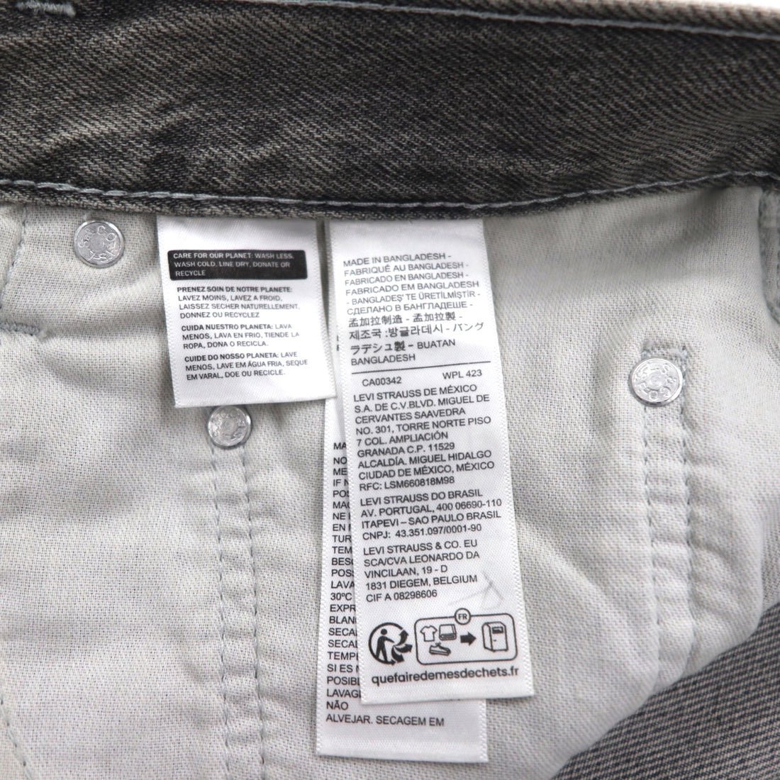 Levi's Silver Tab Loose Wide Leg Denim Pants, Size L, Gray, Zipper Fly, A3421-0006