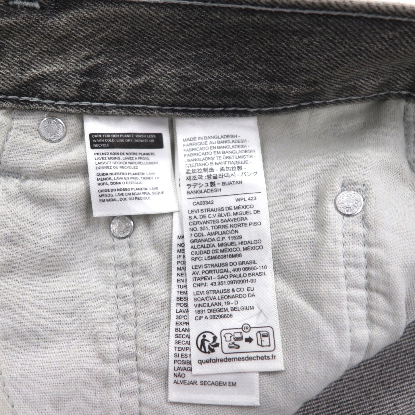 Levi's シルバータブ SILVERTAB ルーズ LOOSE ワイド デニムパンツ L グレー ジッパーフライ A3421-0006