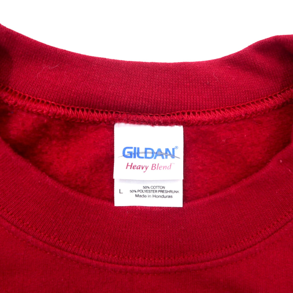 GILDAN College Print Sweatshirt L Red Cotton Fleece Lining INDIANA BASKETBALL