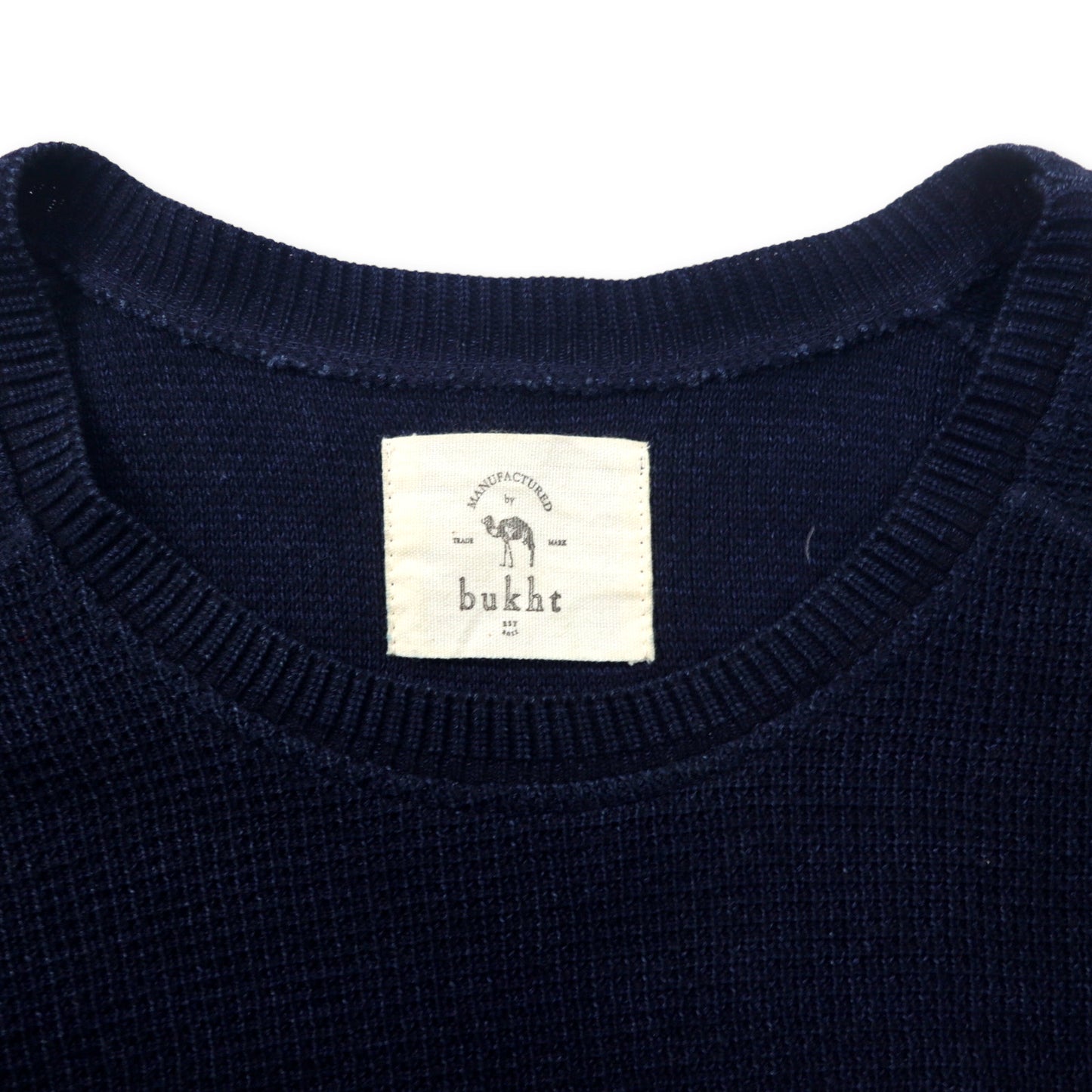 BUKHT Big Waffle Knit Sweater L Navy Cotton Big Waffle - Indigo B 