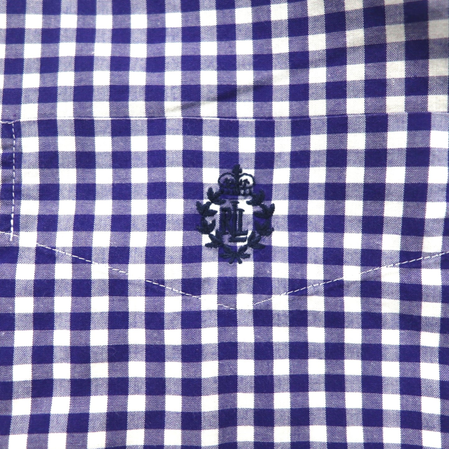 LAUREN RALPH LAUREN 90s Gingham Check Button Down Shirt XL Blue Big Size Made in Sri Lanka