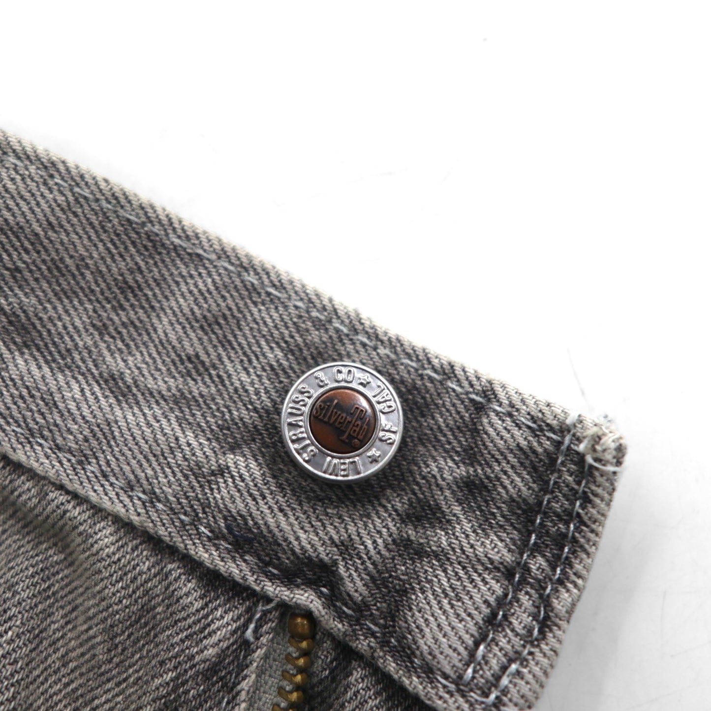 Levi's シルバータブ SILVERTAB ルーズ LOOSE ワイド デニムパンツ L グレー ジッパーフライ A3421-0006