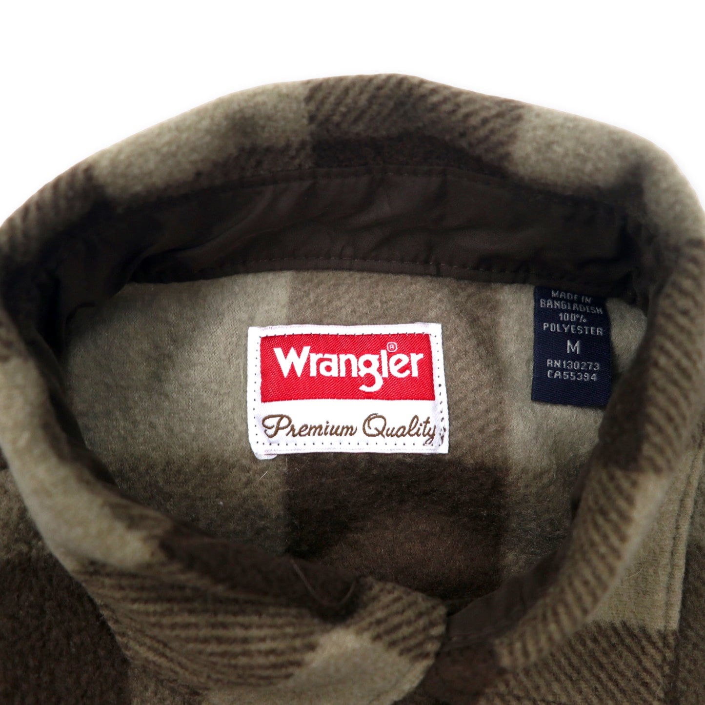 Wrangler 90年代 フリースシャツ M ブラウン チェック ポリエステル