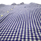 LAUREN RALPH LAUREN 90s Gingham Check Button Down Shirt XL Blue Big Size Made in Sri Lanka