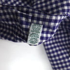 LAUREN RALPH LAUREN 90s Gingham Check Button Down Shirt XL Blue Big Size Made in Sri Lanka