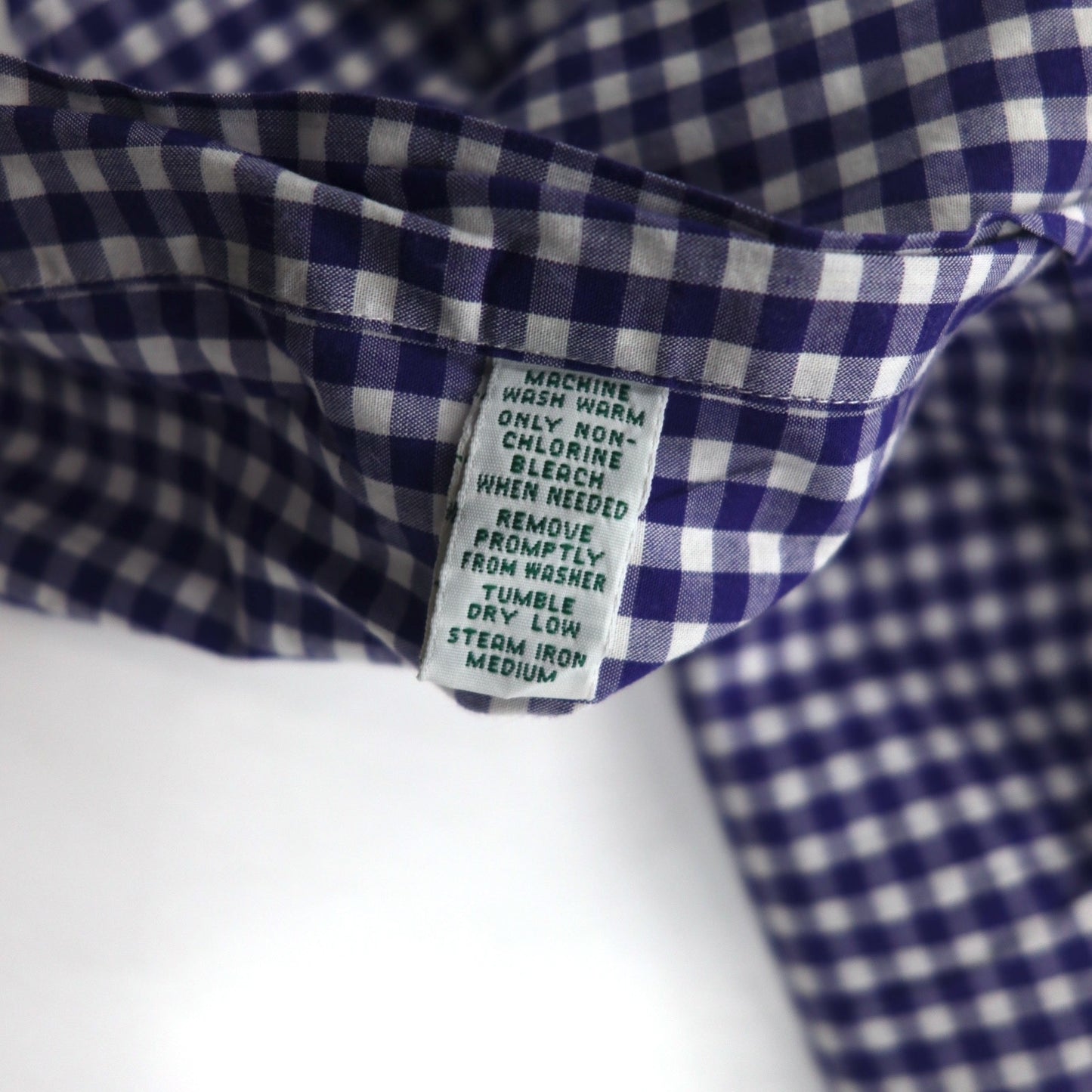 LAUREN RALPH LAUREN 90s Gingham Check Button Down Shirt XL Blue Big Size Made in Sri Lanka
