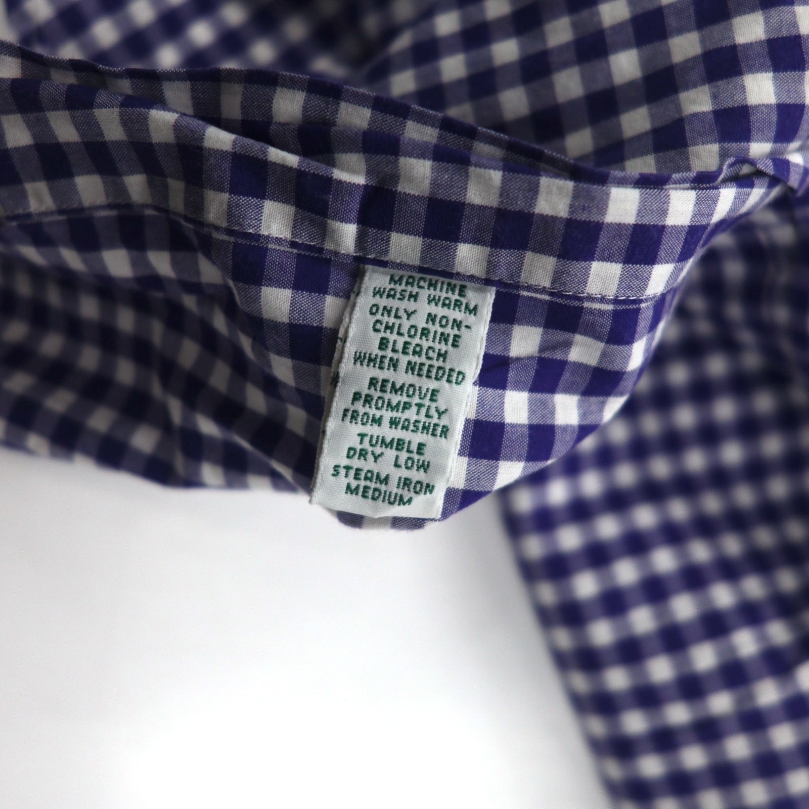LAUREN RALPH LAUREN 90s Gingham Check Button Down Shirt XL Blue Big Size Made in Sri Lanka