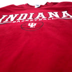GILDAN College Print Sweatshirt L Red Cotton Fleece Lining INDIANA BASKETBALL