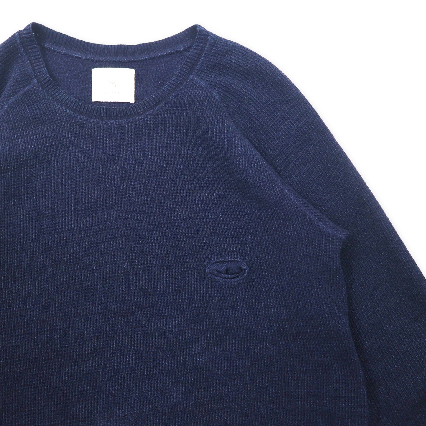 BUKHT Big Waffle Knit Sweater L Navy Cotton Big Waffle - Indigo B 