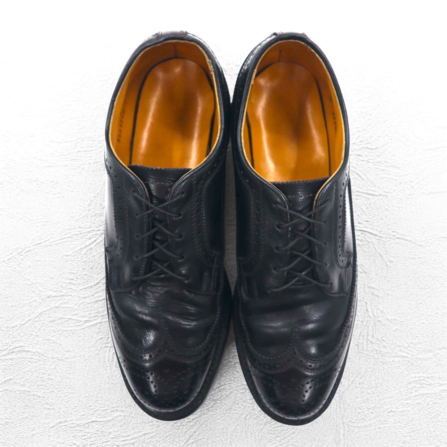 Vintage Wingtip Dress Shoes ウィングチップ ドレスシューズ 26.5cm ブラック レザー フルブローグ メダリオン 57947