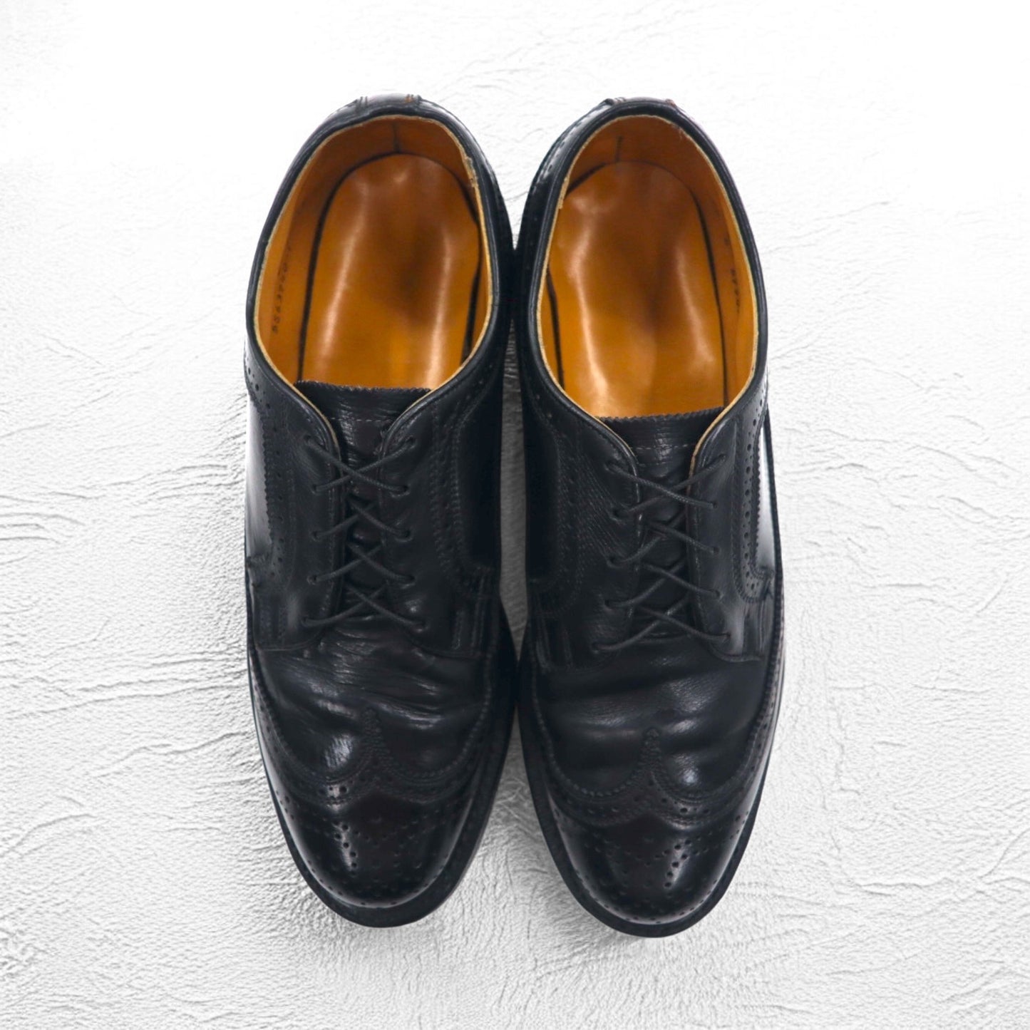 Vintage Wingtip Dress Shoes ウィングチップ ドレスシューズ 26.5cm ブラック レザー フルブローグ メダリオン 57947