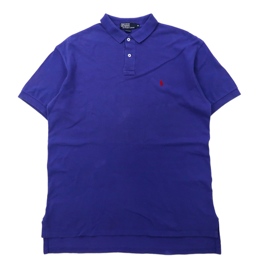 USA製 Polo by Ralph Lauren ビッグサイズ ポロシャツ M ブルー コットン スモールポニー刺繍