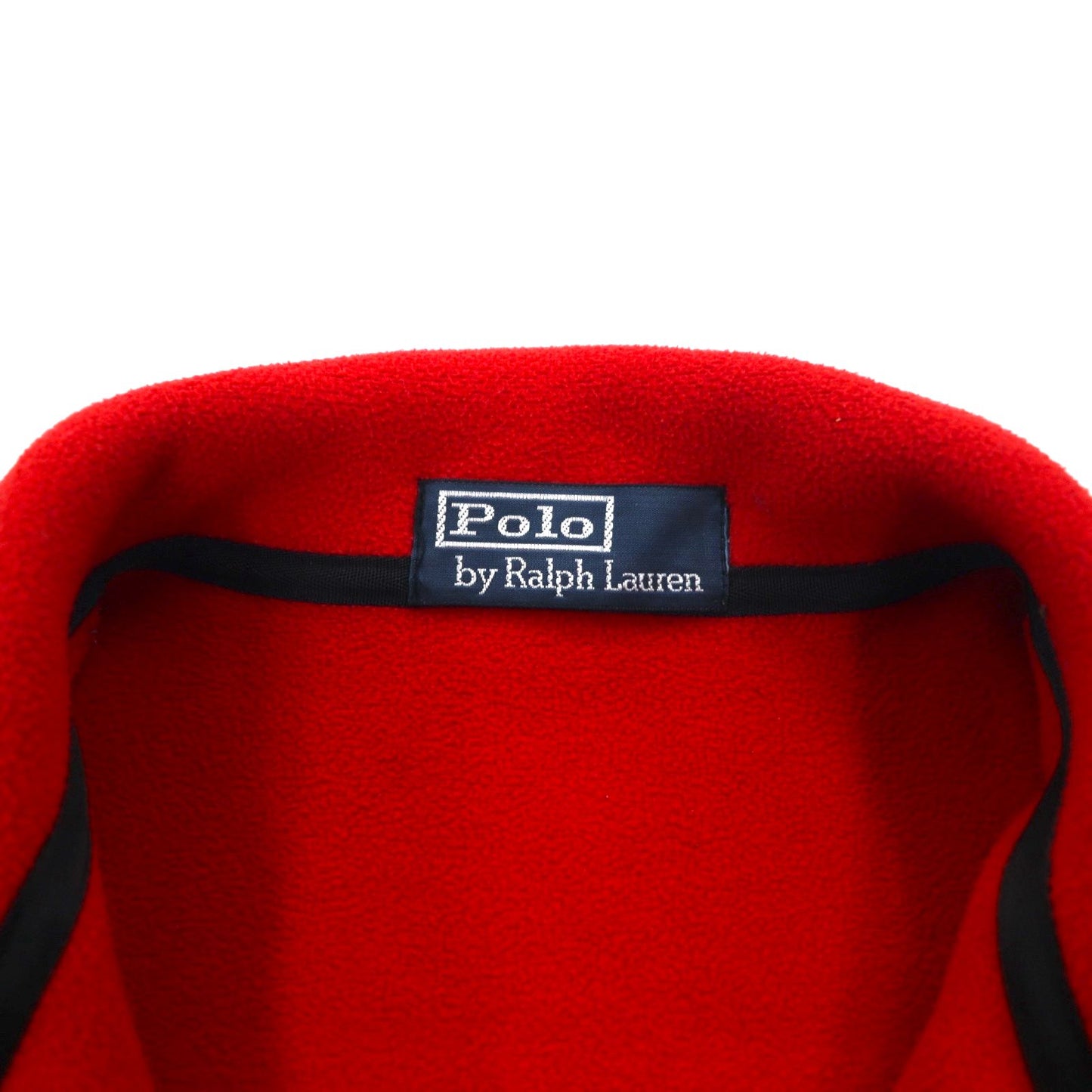 Polo by Ralph Lauren リバースウィーブ ハーフジップスウェット M ブラック 裏地フリース TALONジップ C1 CANOE ワッペン